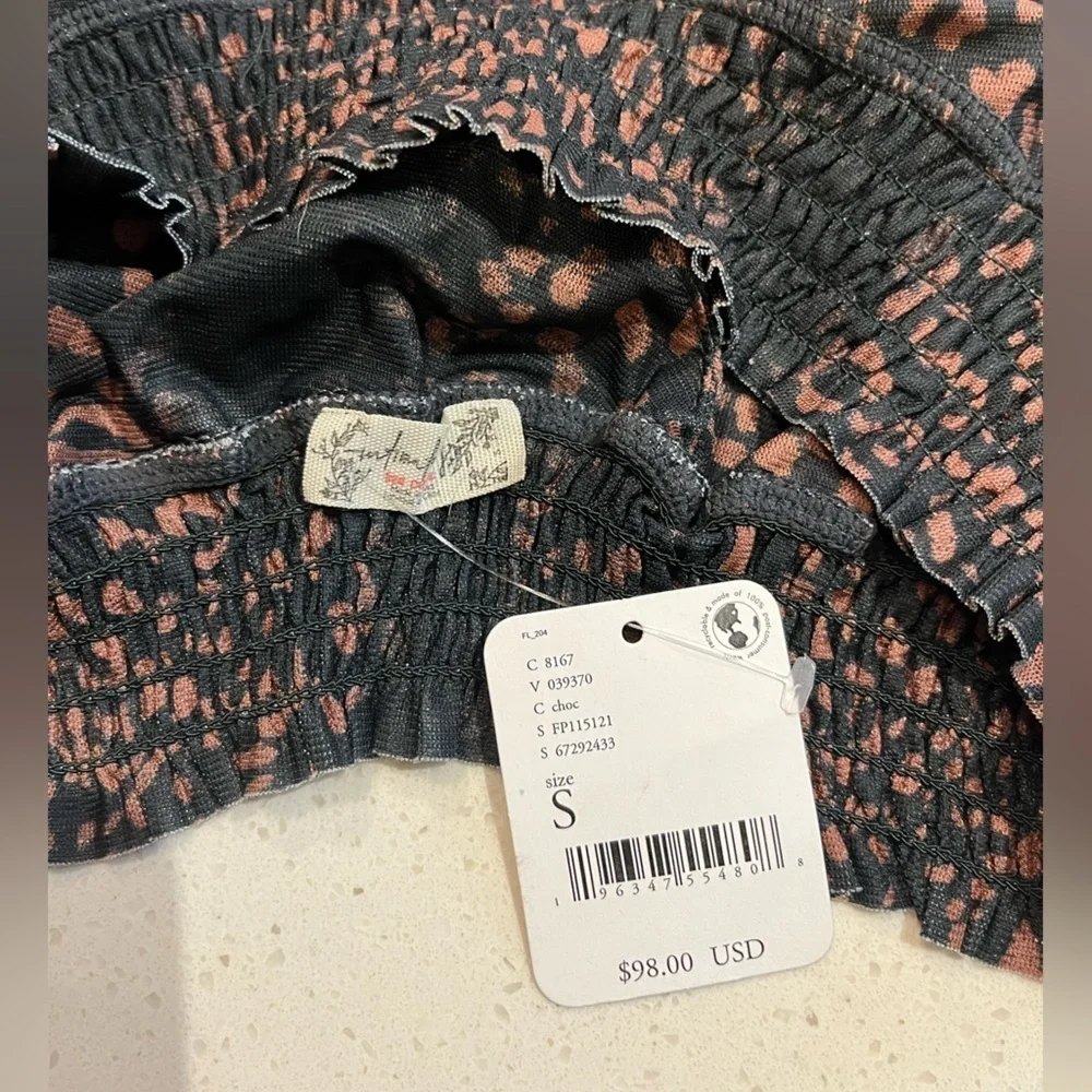 🆕Free People | Intimately Free People | Animal Print Cowl Neck Bralette Sz Small